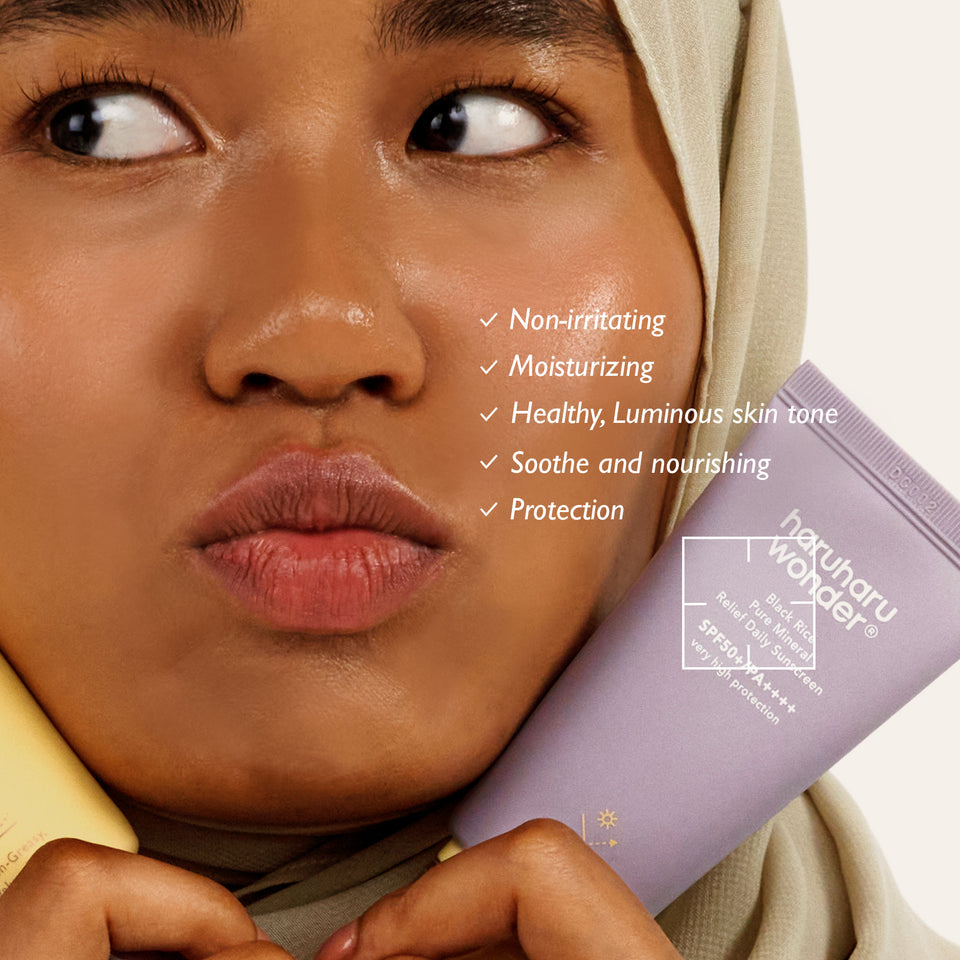 Haruharu Wonder Black Rice Pure Mineral Relief Daily Sunscreen SPF50+/PA++++ (50ml) - Kiyoko Beauty