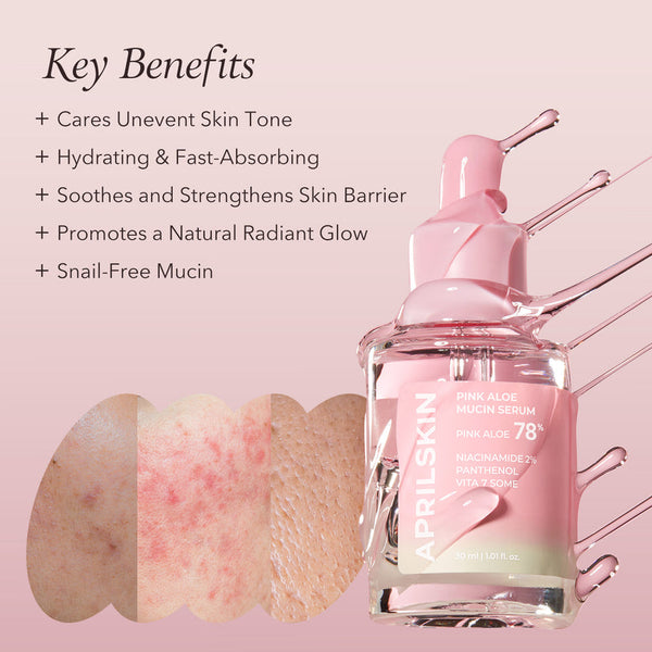 APRILSKIN Pink Aloe Mucin Serum (30ml) - Kiyoko Beauty