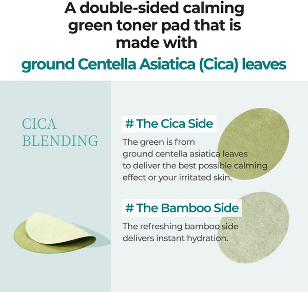 numbuzin No.1 Centella Re-Leaf Green Toner Pad (70 PCs) - Kiyoko Beauty