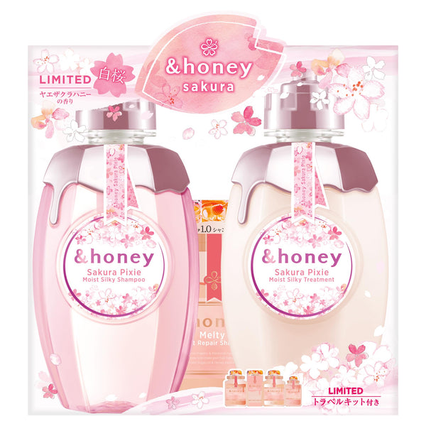 &Honey Sakura Pixie Moist Silky Shampoo & Hair Treatment Limited Pair Set