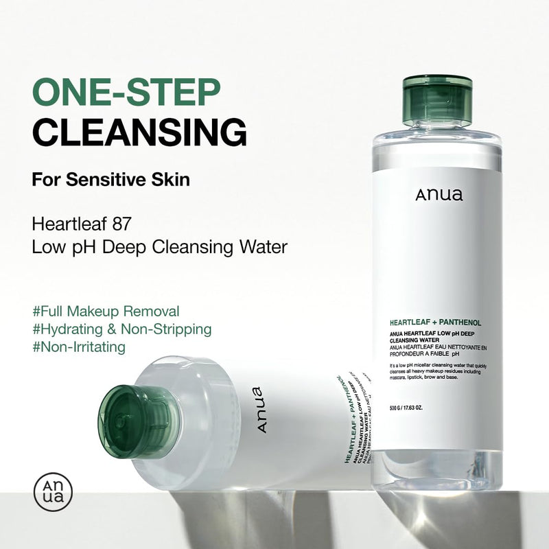 Anua Heartleaf 87 Low pH Deep Cleansing Water (500g) - Kiyoko Beauty