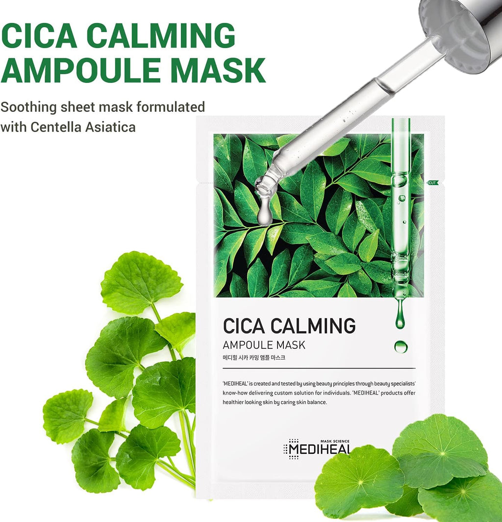 MEDIHEAL Cica Calming Ampoule Mask (10 PCs) - Kiyoko Beauty