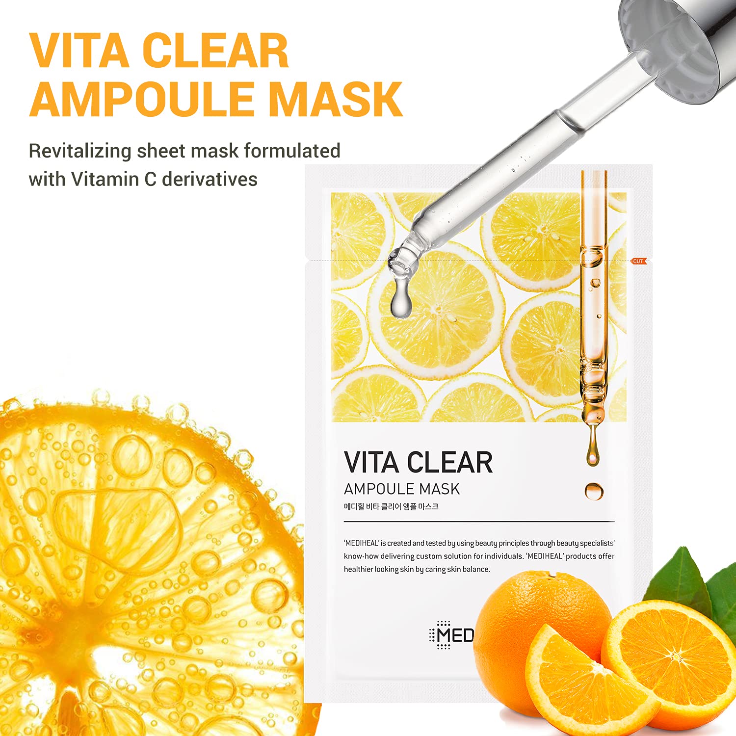 MEDIHEAL Vita Clear Ampoule Mask (10 PCs) - Kiyoko Beauty