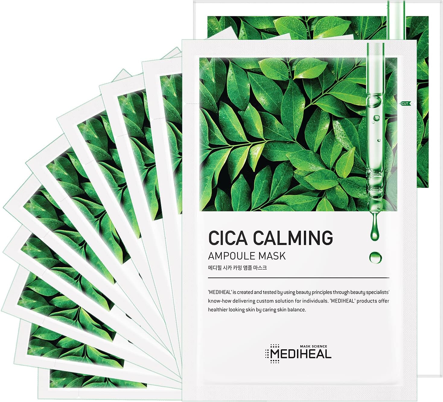 MEDIHEAL Cica Calming Ampoule Mask (10 PCs) - Kiyoko Beauty