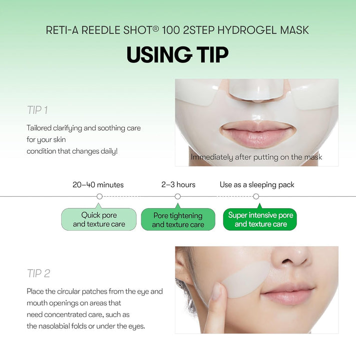 VT Reti-A Reedle Shot 100 2-Step Hydrogel Mask (1 PC) - Kiyoko Beauty