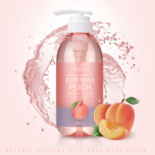 AROUND ME Natural Perfume Vita Body Wash - Peach (500ml)