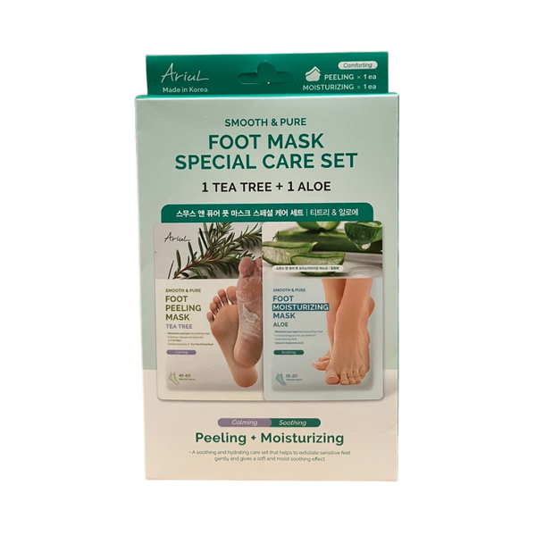 ARIUL Smooth & Pure Foot Mask Special Care Set Tea Tree & Aloe (2 Pairs)