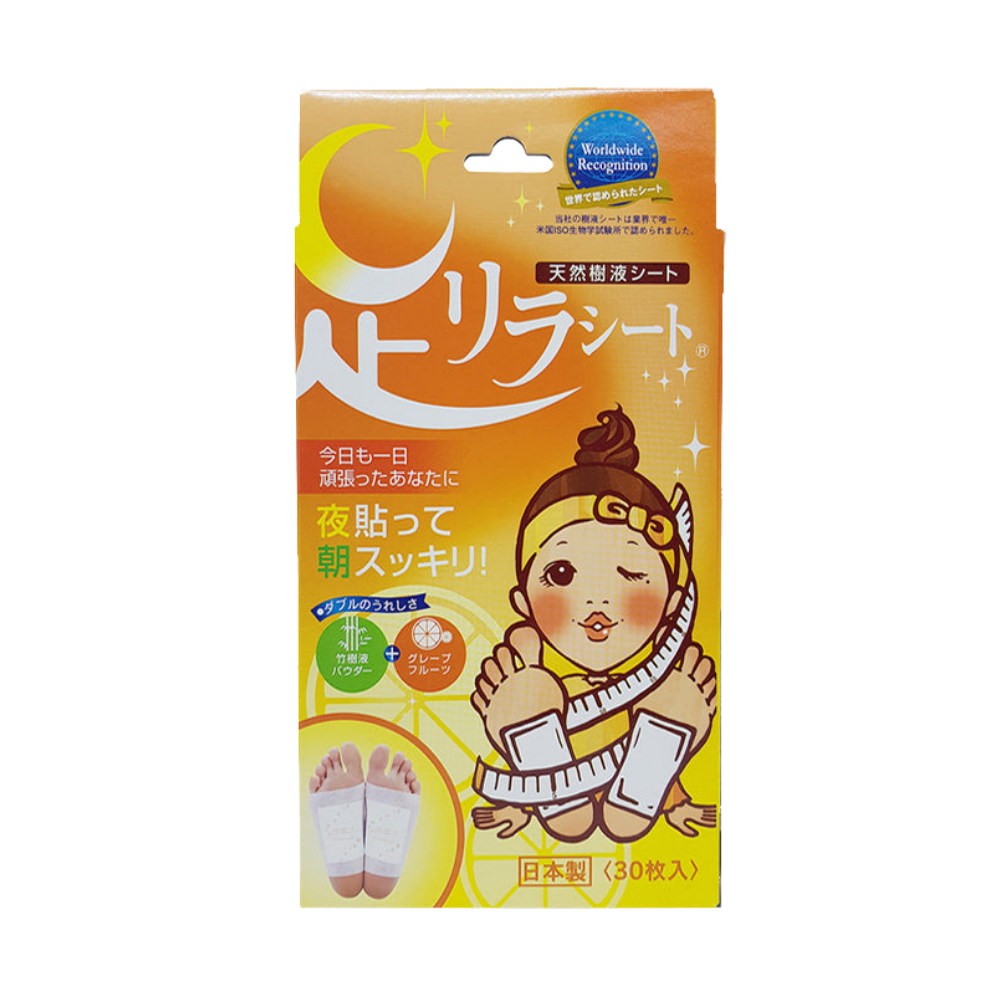 Ashirira Foot Relax Sheet: Grapefruit (1 BOX / 30 PCs)