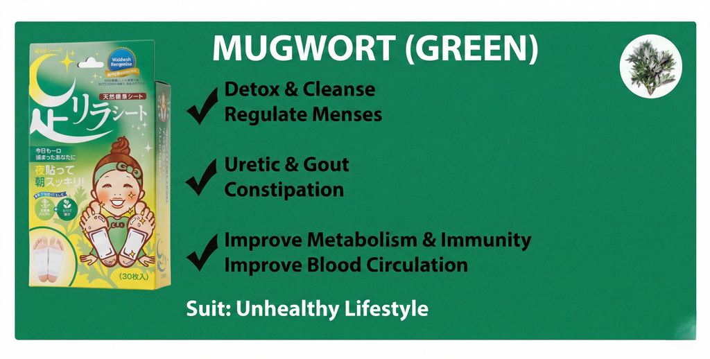 Ashirira Foot Relax Sheet: Mugwort (1 BOX / 30 PCs)