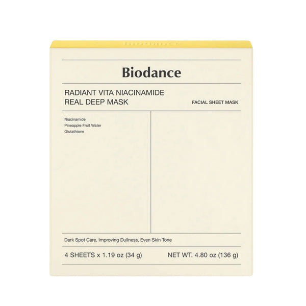 Biodance Radiant Vita Niacinamide Real Deep Mask (4 PCs) - Kiyoko Beauty
