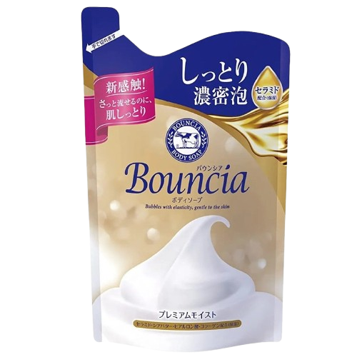 COW BRAND Bouncia Premium Moist Body Soap Refill - Silky Blossom (340ml) - Kiyoko Beauty