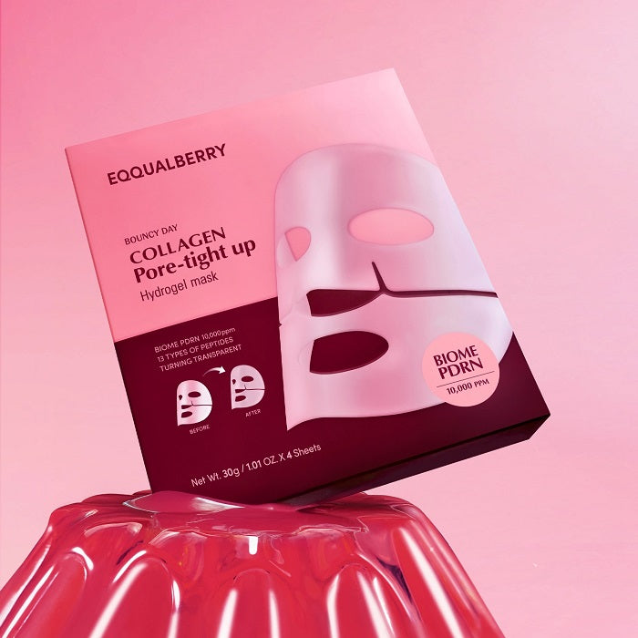 Eqqualberry Collagen Pore-Tight Up Hydrogel Mask (4 PCs) - Kiyoko Beauty