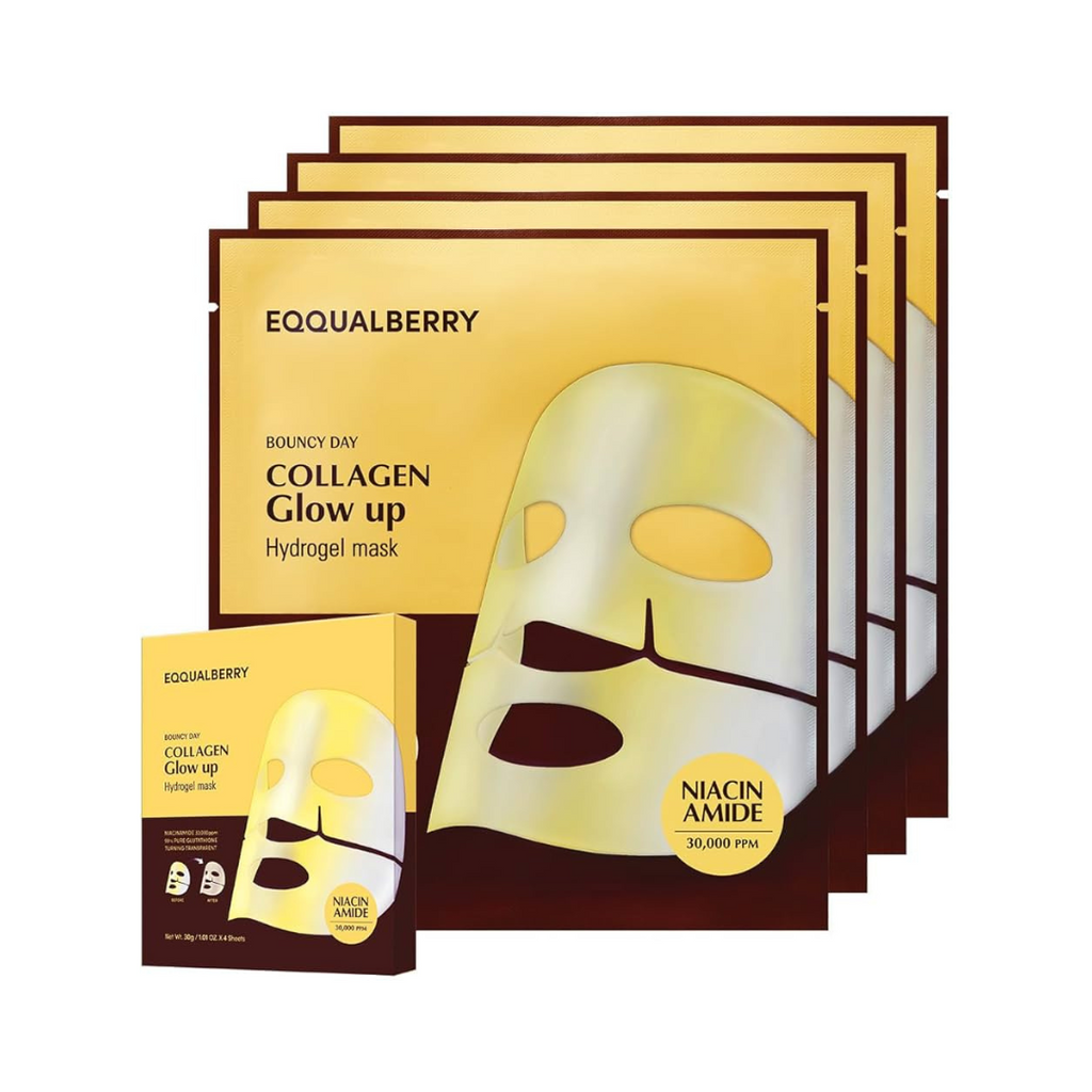 Eqqualberry Collagen Glow up Hydrogel Mask (4 PCs) - Kiyoko Beauty