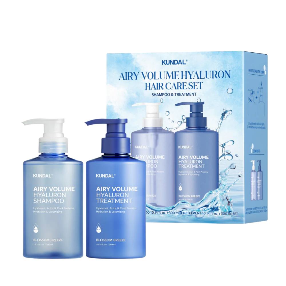 KUNDAL Airy Volume Hyaluron Hair Care Set (2x300ml) - Kiyoko Beauty