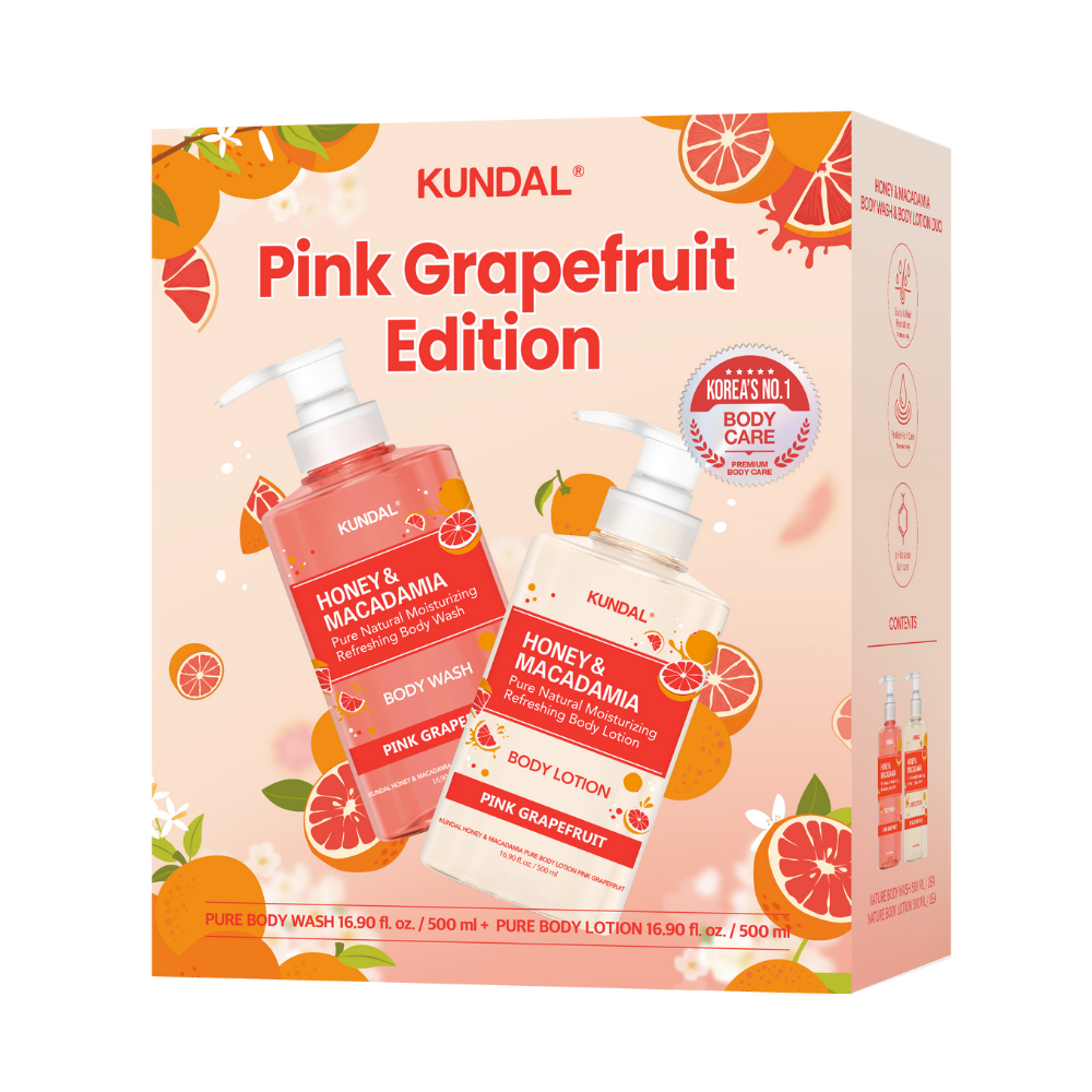 KUNDAL Honey & Macadamia Pure Body Wash + Body Lotion Set (2x500ml) - Kiyoko Beauty