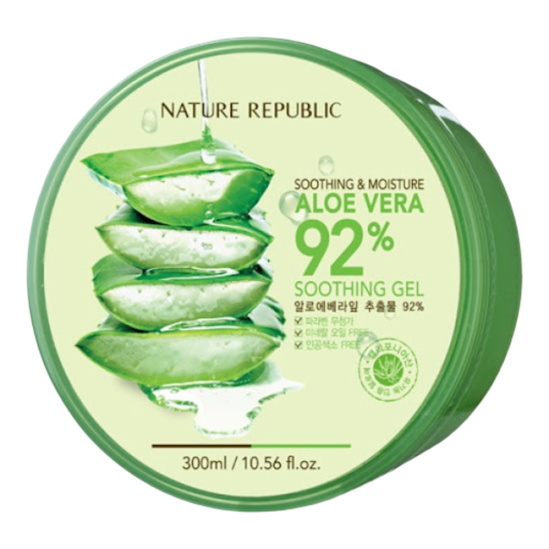 NATURE REPUBLIC Aloe Vera 92% Soothing Gel Tub (300ml) - Kiyoko Beauty