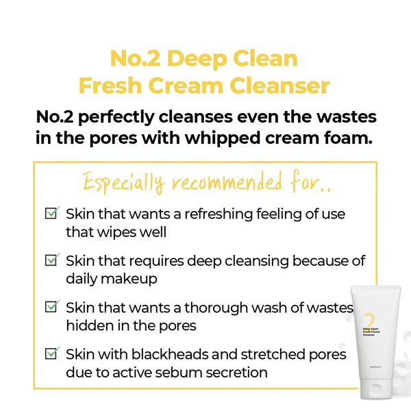 numbuzin No.2 Deep Clean Fresh Cream Cleanser (120ml)