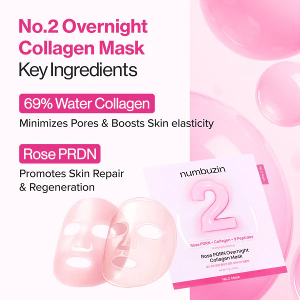 numbuzin No.2 Rose PDRN Overnight Collagen Mask