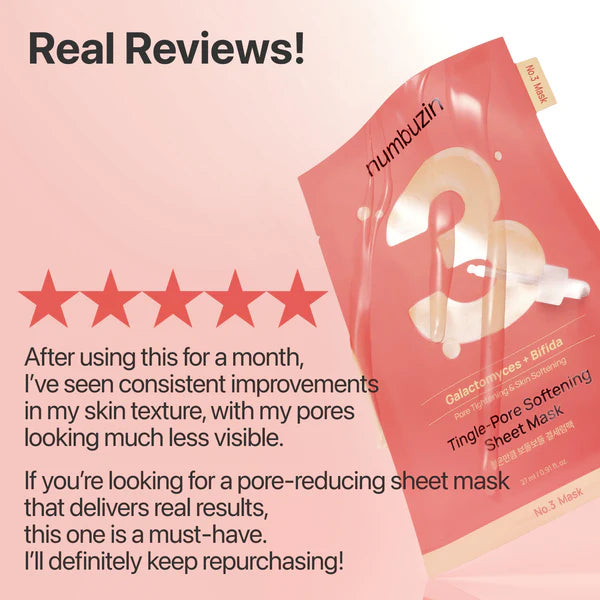numbuzin No.3 Tingle-Pore Softening Sheet Mask