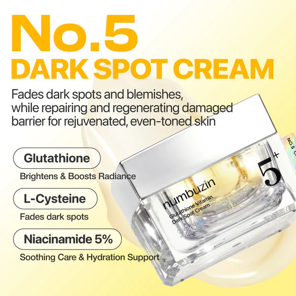 Numbuzin No.5+ Glutathione Vitamin Dark Spot Cream (50ml)