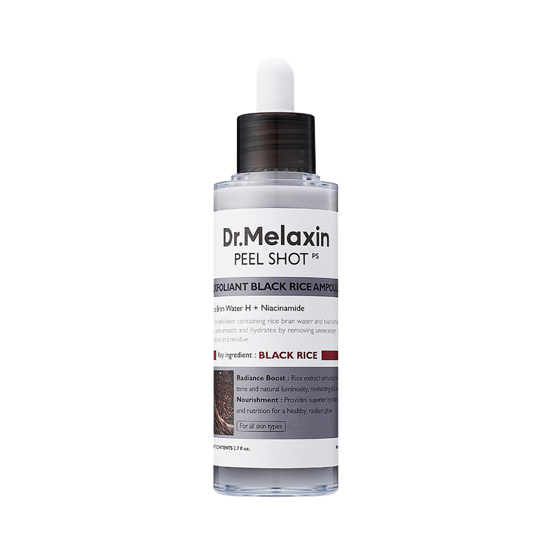 Dr.Melaxin Peel Shot Exfoliating Black Rice Ampoule (80ml) - Kiyoko Beauty