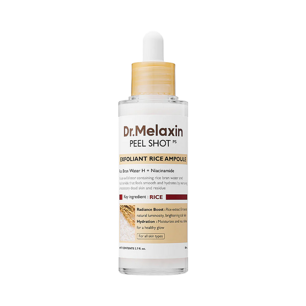 Dr.Melaxin Peel Shot Exfoliating White Rice Ampoule (80ml) - Kiyoko Beauty