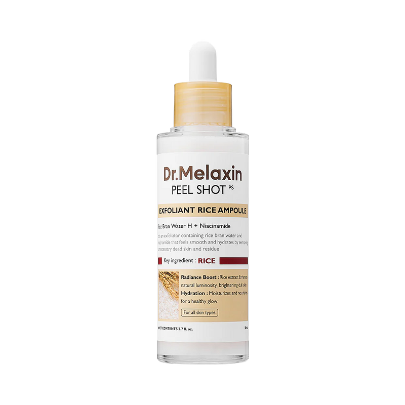 Dr.Melaxin Peel Shot Exfoliating White Rice Ampoule (80ml) - Kiyoko Beauty