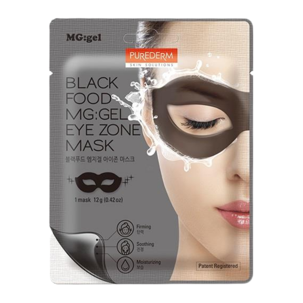 PUREDERM Black Food MG: Gel Eye Zone Mask (1 pair) - Kiyoko Beauty
