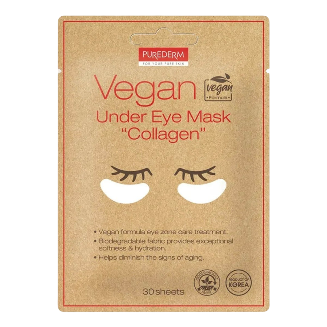 PUREDERM Vegan Under Eye Collagen Mask (15 pairs) - Kiyoko Beauty