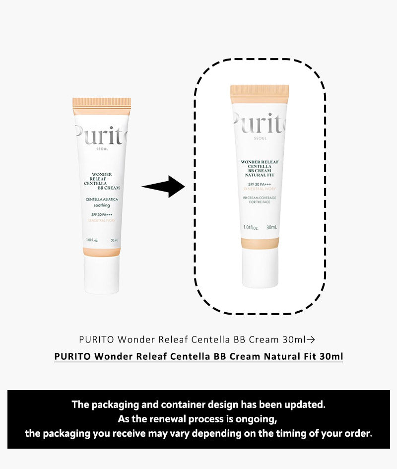 PURITO Wonder Releaf Centella BB Cream Natural Fit SPF 30 PA+++ (30ml)