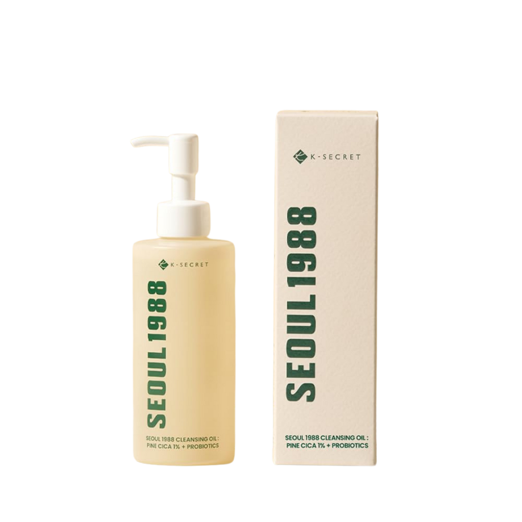 KSECRET SEOUL 1988 Cleansing Oil: Pine Cica 1% + Probiotics (200ml) - Kiyoko Beauty