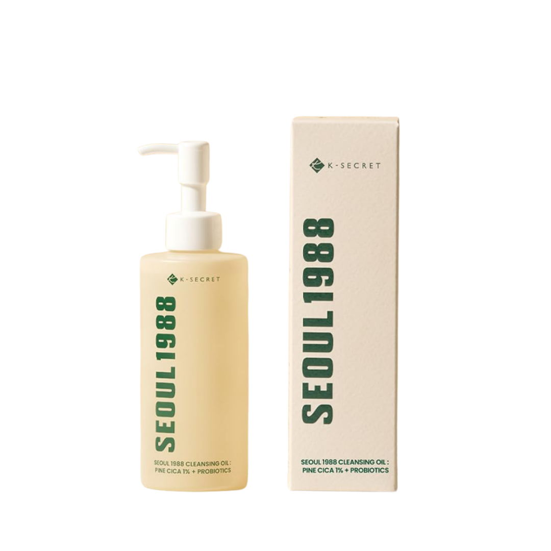 KSECRET SEOUL 1988 Cleansing Oil: Pine Cica 1% + Probiotics (200ml) - Kiyoko Beauty
