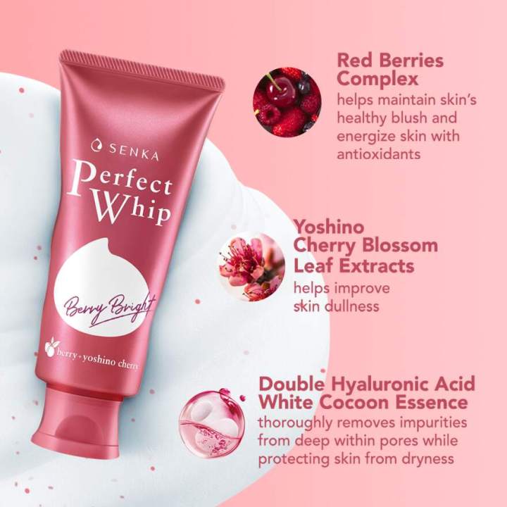 Shiseido Senka Perfect Whip Berry Bright Foam Cleanser (100g)