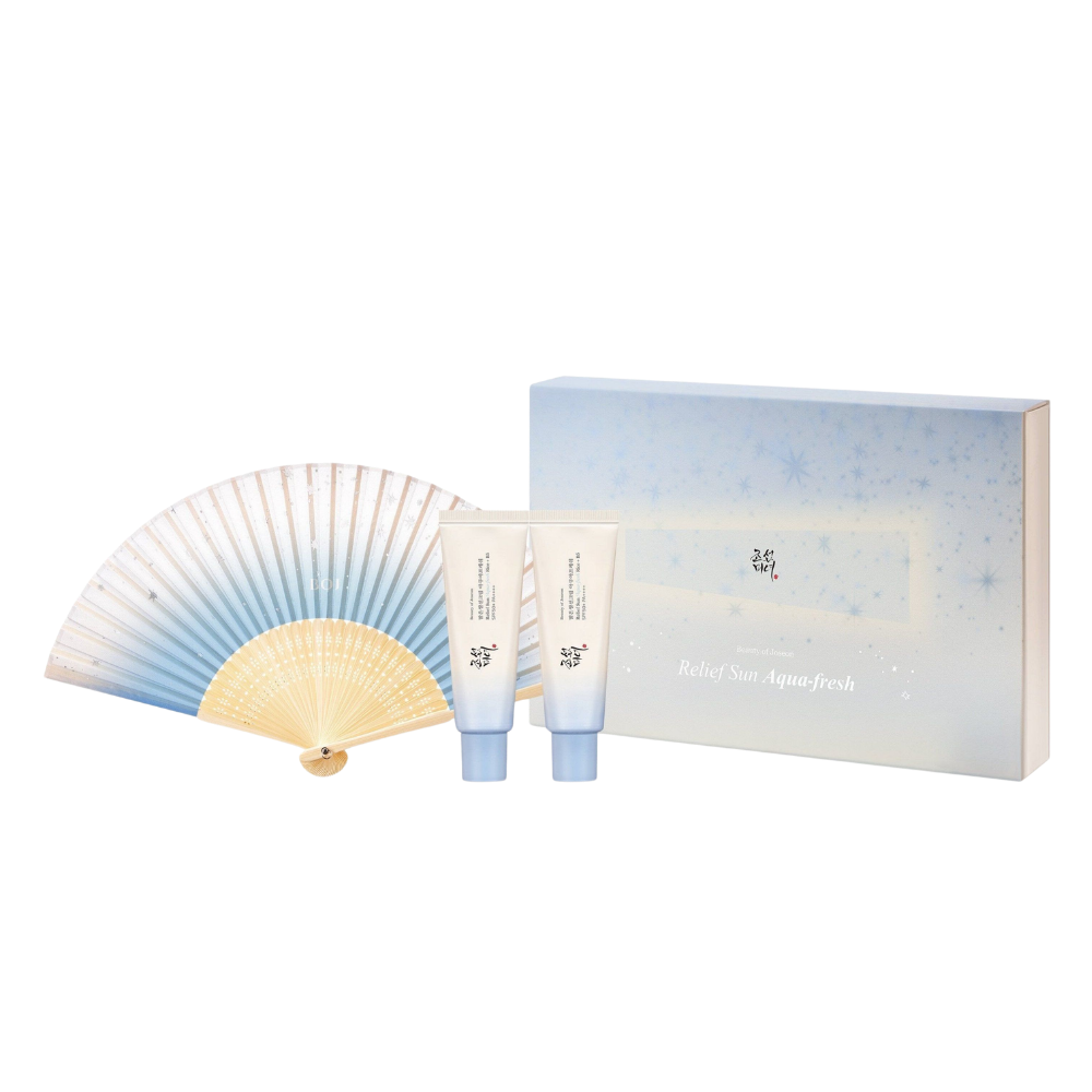 Beauty of Joseon Relief Sun Aqua-Fresh Rice+B5 (SPF50+ PA++++) Special Edition Set (50ml+50ml+fan) - Kiyoko Beauty