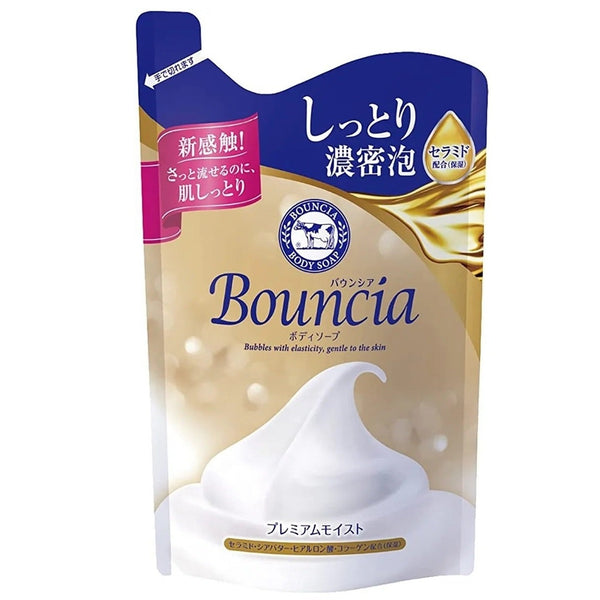 COW BRAND Bouncia Premium Moist Body Soap Refill - Silky Blossom (340ml)