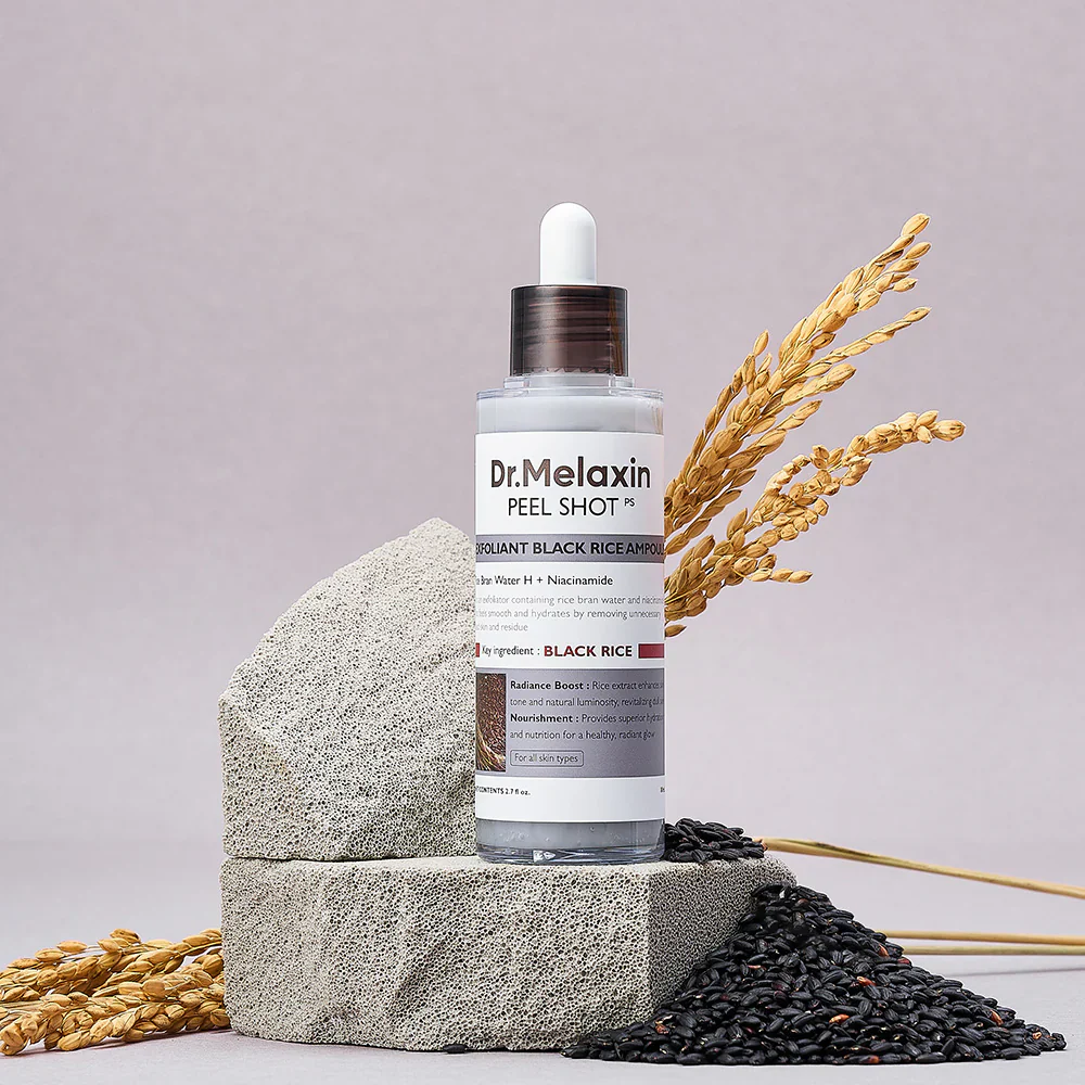 Dr.Melaxin Peel Shot Exfoliating Black Rice Ampoule (80ml) - Kiyoko Beauty