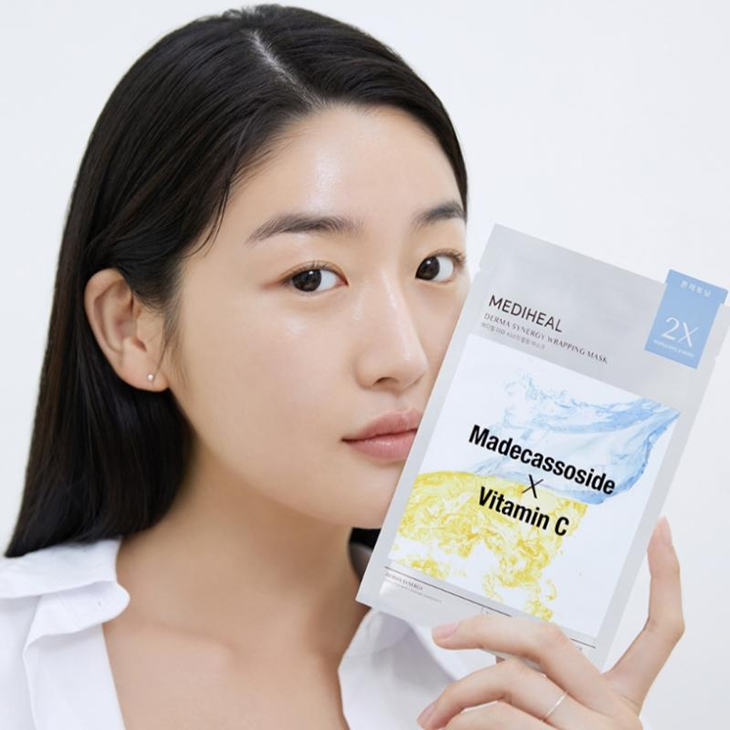 MEDIHEAL Derma Synergy Wrapping Mask - Madecassoside x Vitamin C - Kiyoko Beauty