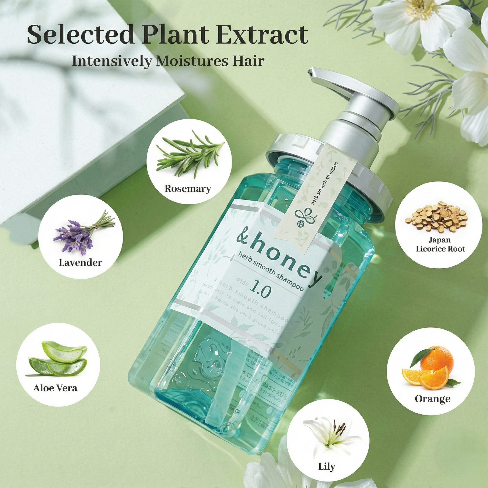 &honey Herb Smooth Shampoo (440ml)