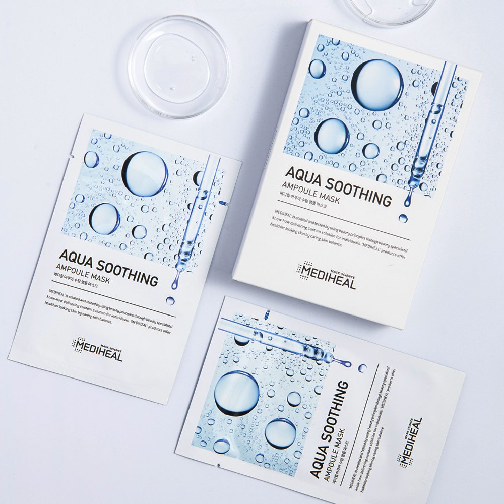 MEDIHEAL Aqua Soothing Ampoule Mask (10 PCs) - Kiyoko Beauty