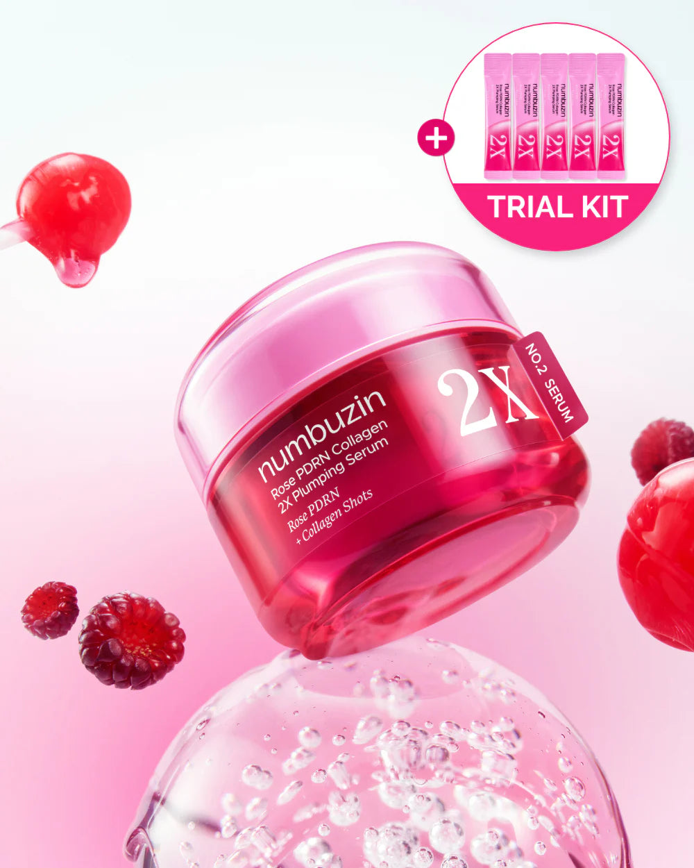 numbuzin No.2 Rose PDRN Collagen 2X Plumping Serum (30mL)
