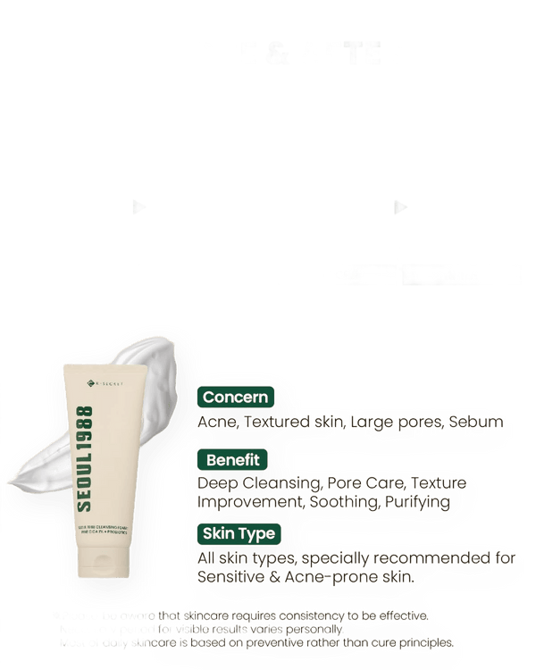 KSECRET SEOUL 1988 Cleansing Foam: Pine Cica 1% + Probiotics (150ml) - Kiyoko Beauty