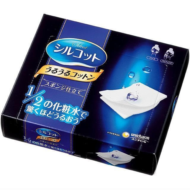 Unicharm Silcot Uruuru Sponge Facial Cotton (40pcs) - Kiyoko Beauty