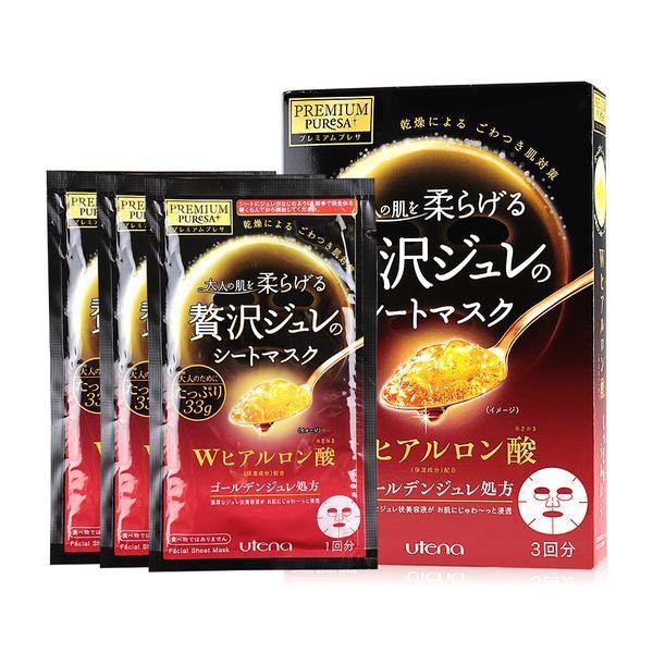 Utena Premium Puresa Golden Jelly Sheet Mask (3pcs) - Hyaluronic Acid - Kiyoko Beauty